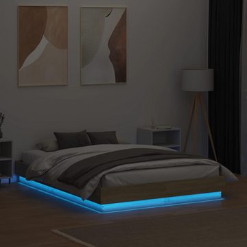 vidaXL Bett Bettgestell mit LED Sonoma-Eiche 120x190 cm