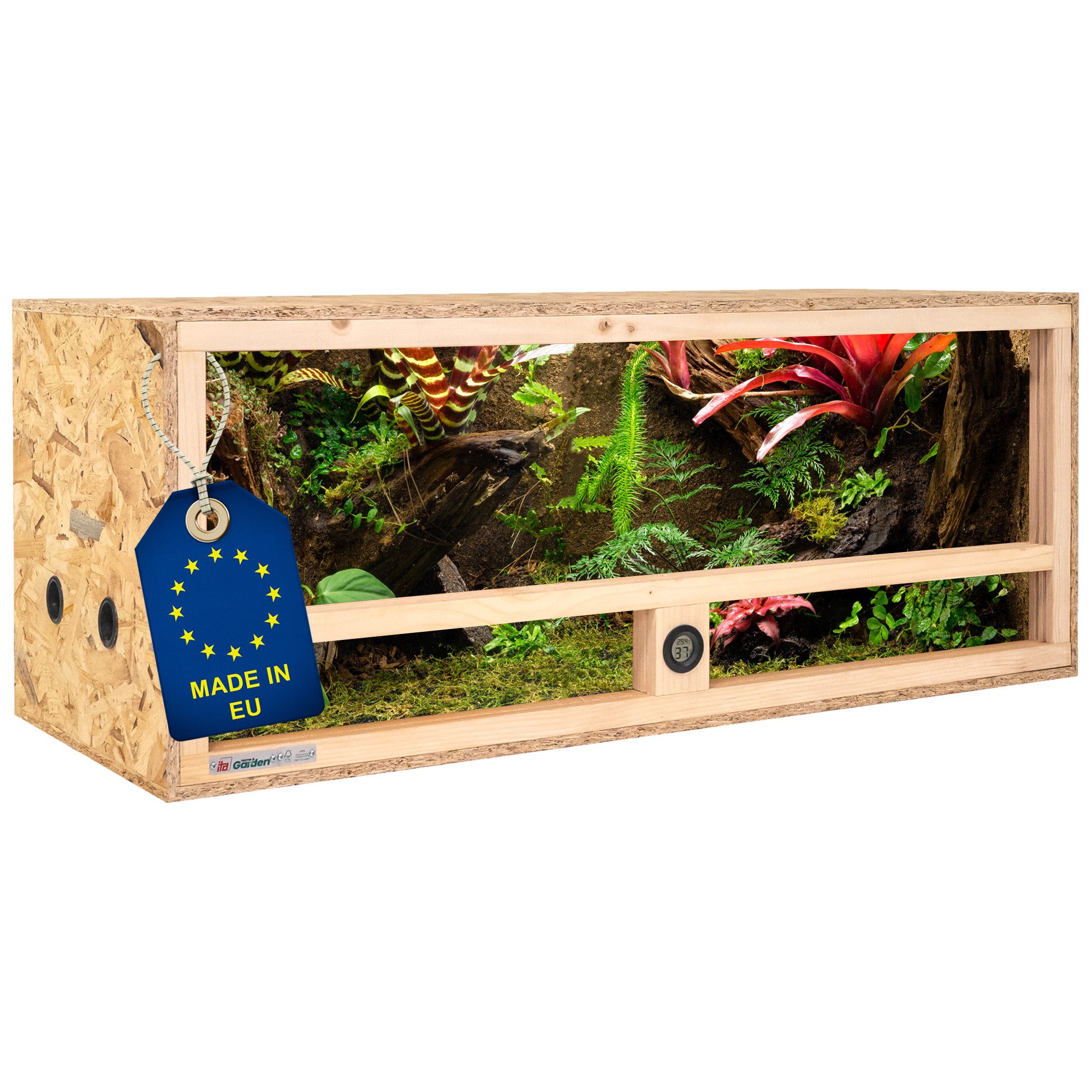 Terrarium Holz Terrarium 100х40х40 mit Seitenbelüftung & Integriertem Hygrometer