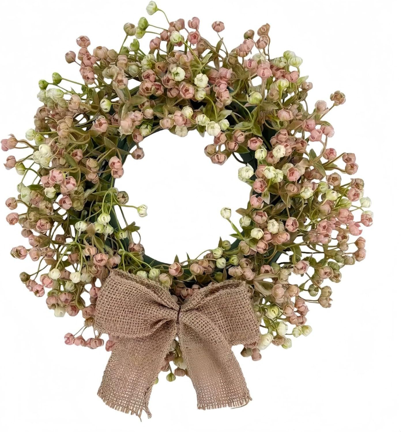 Agger Dekokranz 30/40 cm Frühlings-Kunstblumenkranz, Wanddekorkranz, Frühlings-Türkette