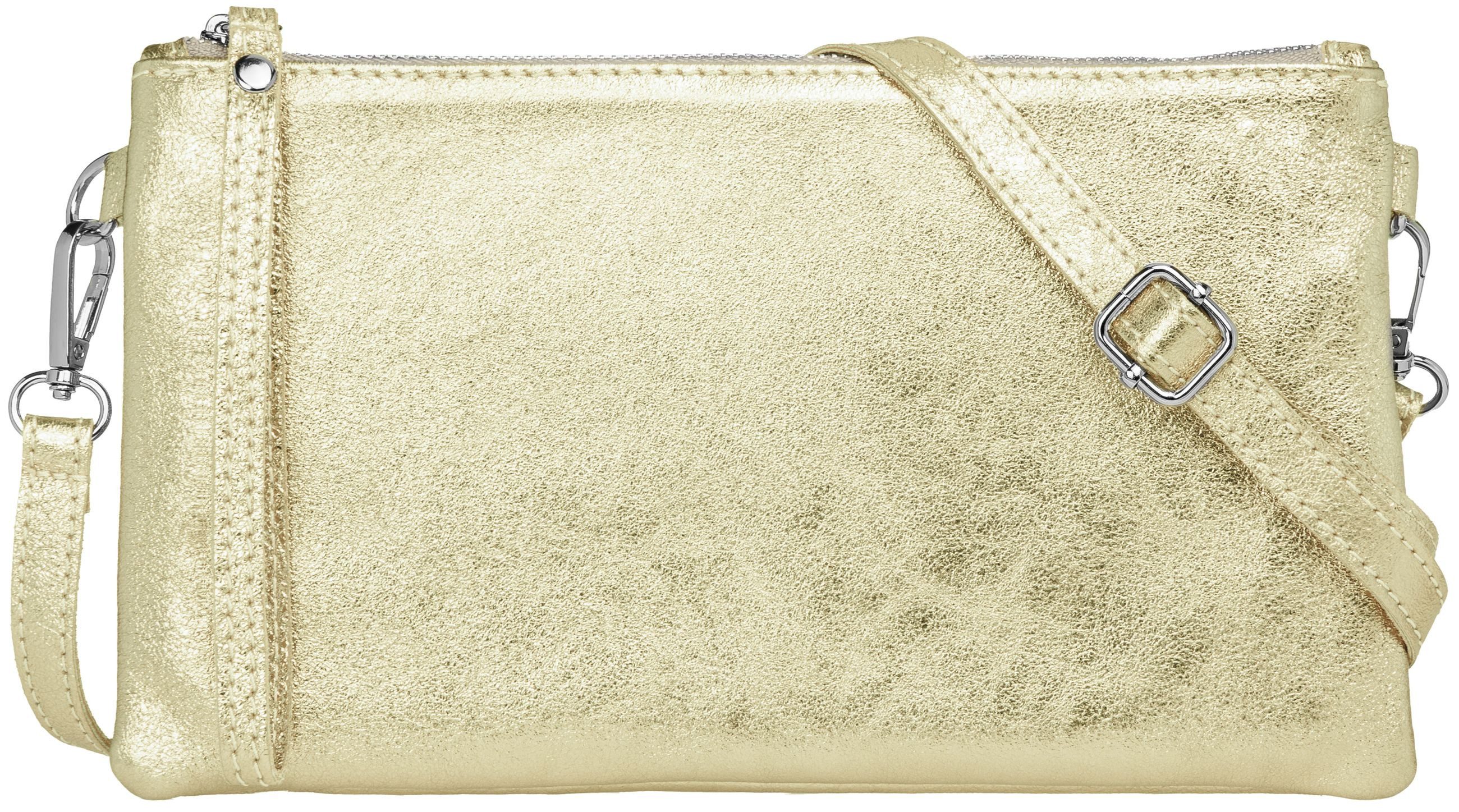 Caspar Clutch Leder Abendtasche Damen Umhängetasche - CLASSIC LINE - Modell No.717, leicht, elegant & langlebig- 100% Echtleder - Handmade in Italy