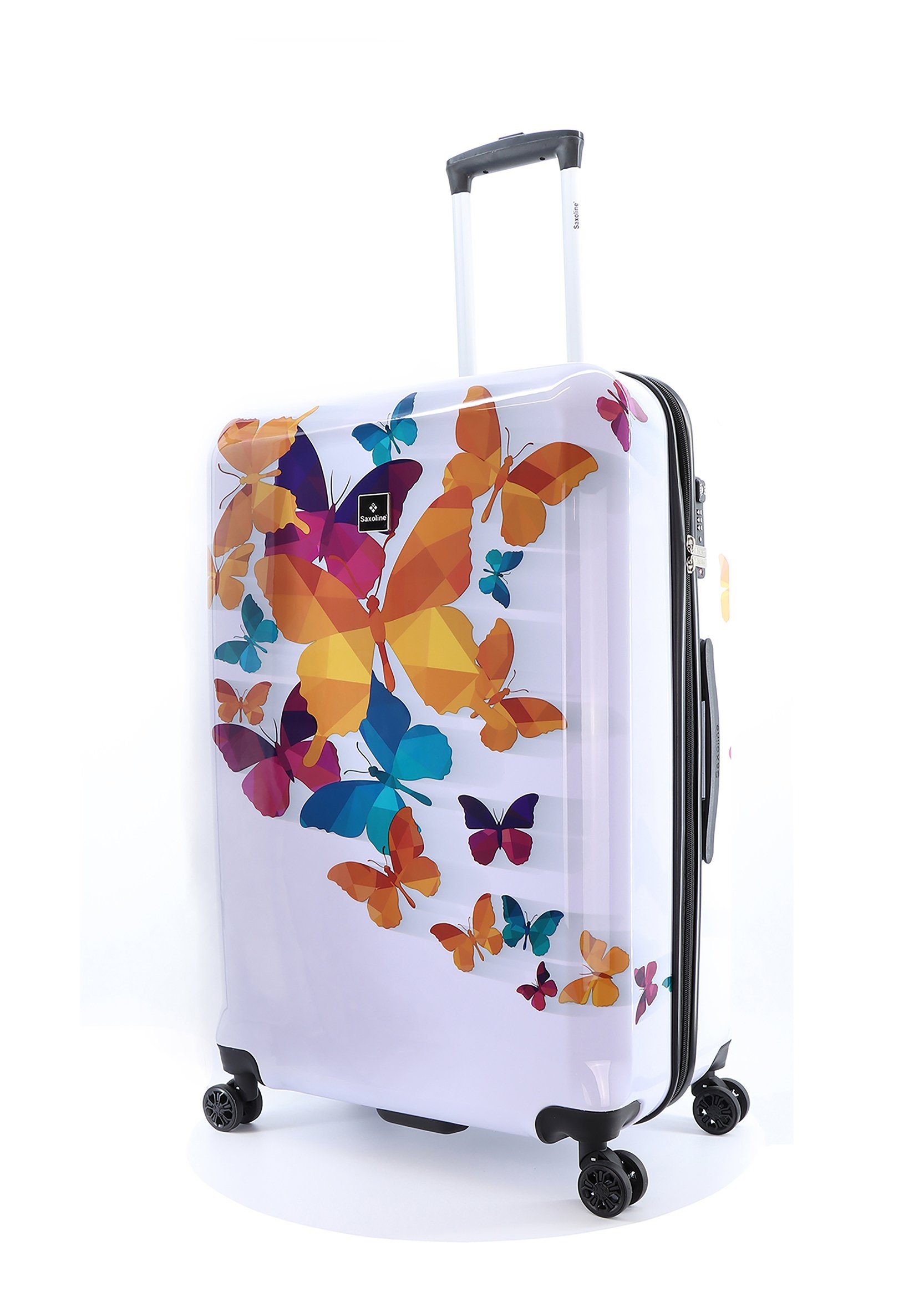Saxoline® Koffer Schmetterling, mit integriertem Zahlenschloss,  Hartschalenkoffer von Saxoline mit Schmetterling-Print | Koffer