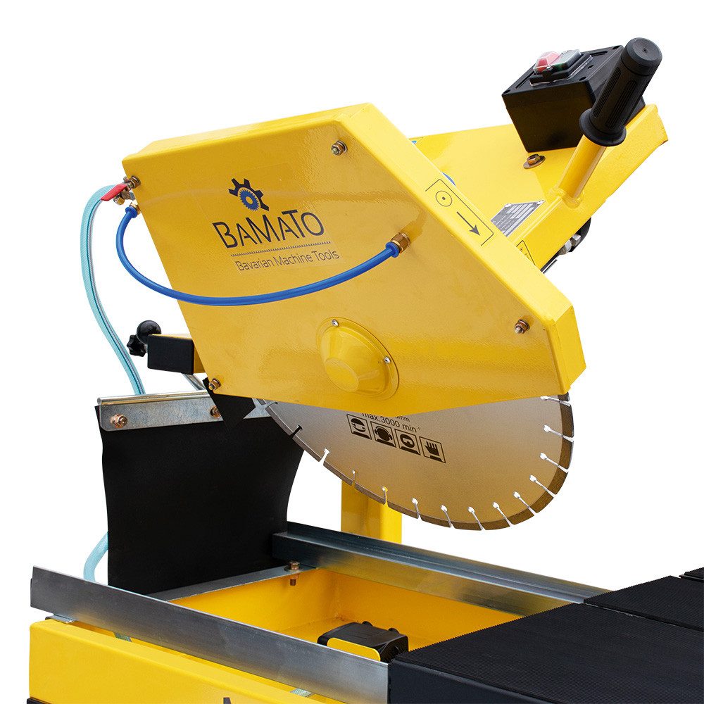 BAMATO Steintrenner STRM-455 Steintrennmaschine 2,2 kW 450mm Diamanttrennscheibe 230V, 45° schwenkbar, 150mm Schnitthöhe, Steinsäge, Kühlung, Fahrwerk