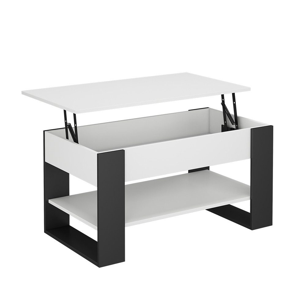 Vicco Couchtisch Lifto, Weiß/Anthrazit, 92 x 51 cm mit Liftfunktion günstig online kaufen