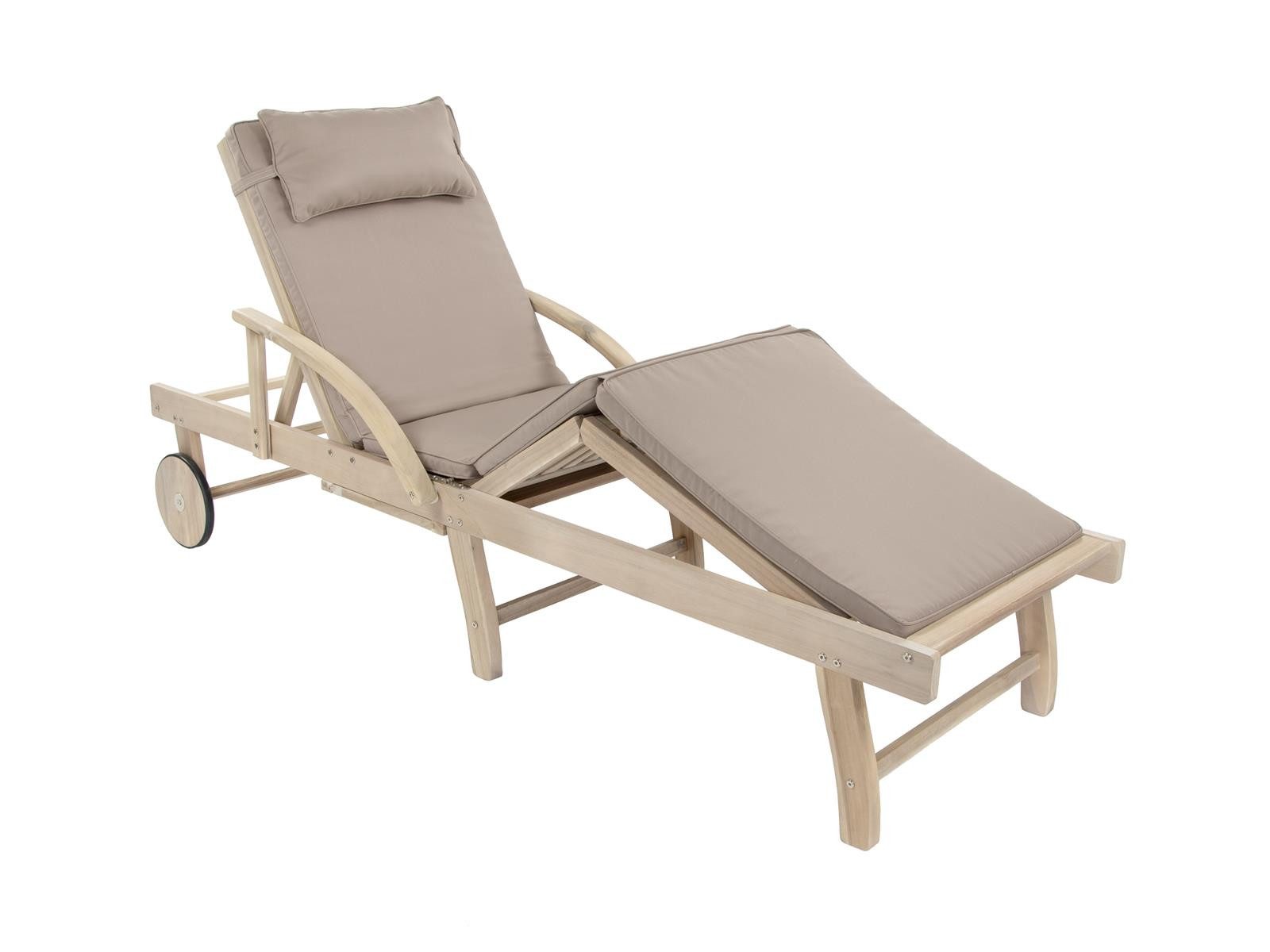 Green Spirit Gartenliege »St. Tropez« Holzliege mit Rollen Klappliege Gartenliege Sonnenliege, Set, 1 St., Akazie FSC100, klappbar, wetterfest, Garten, Terrasse, Balkon, Outdoor