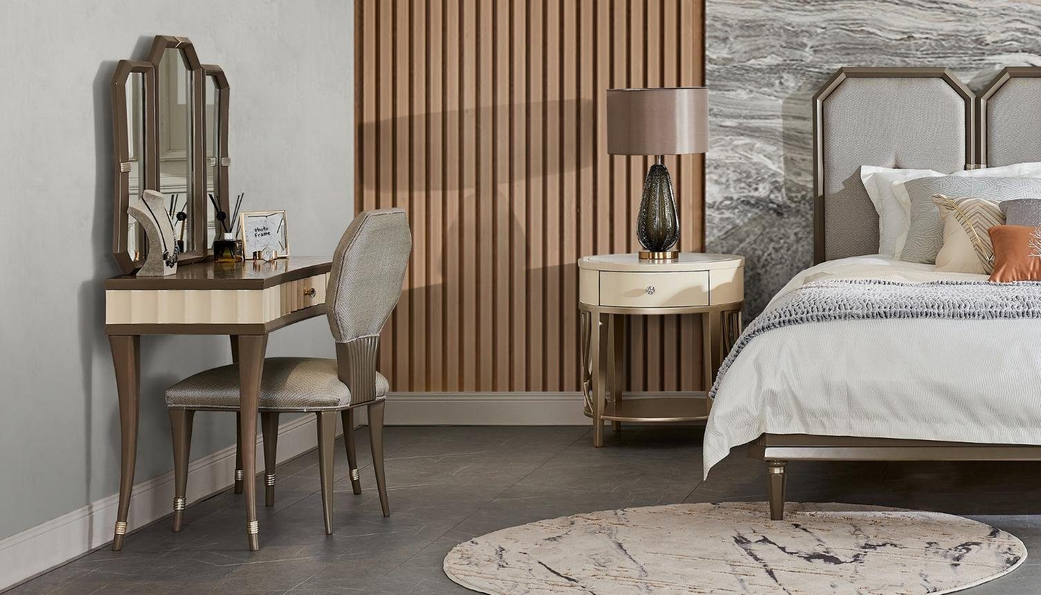 Luxus Doppel Schlafzimmer Holz Polster Bett, Betten Bett Design Ehe JVmoebel