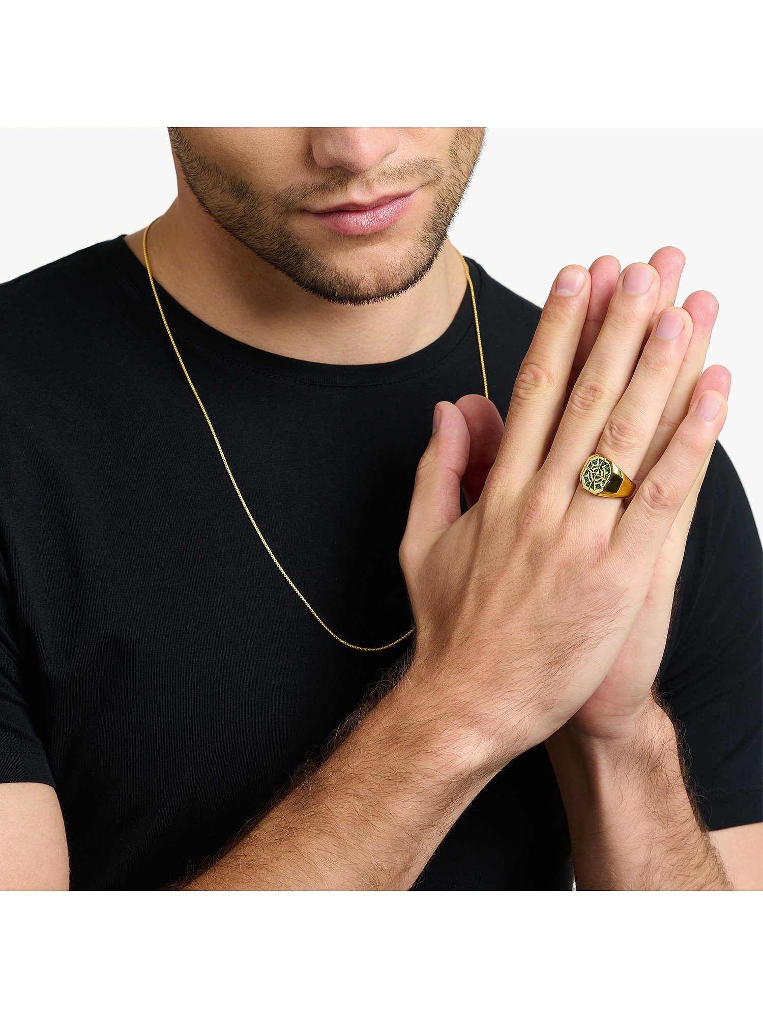 THOMAS SABO Fingerring Thomas Sabo Damenring, Malachit, synthetisch