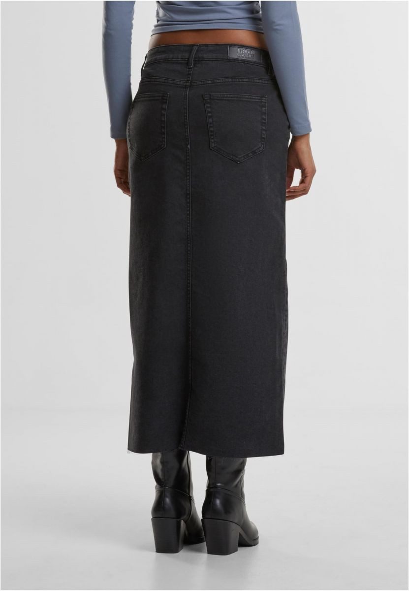 URBAN CLASSICS Sweatkleid Ladies High Slit Denim Skirt Jeansrock Damen