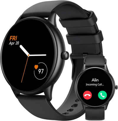 AGPTEK Smartwatch (Andriod iOS), Telefonfunktion Fitness Armbanduhr mit 100+ Sportmodi Schrittzähler