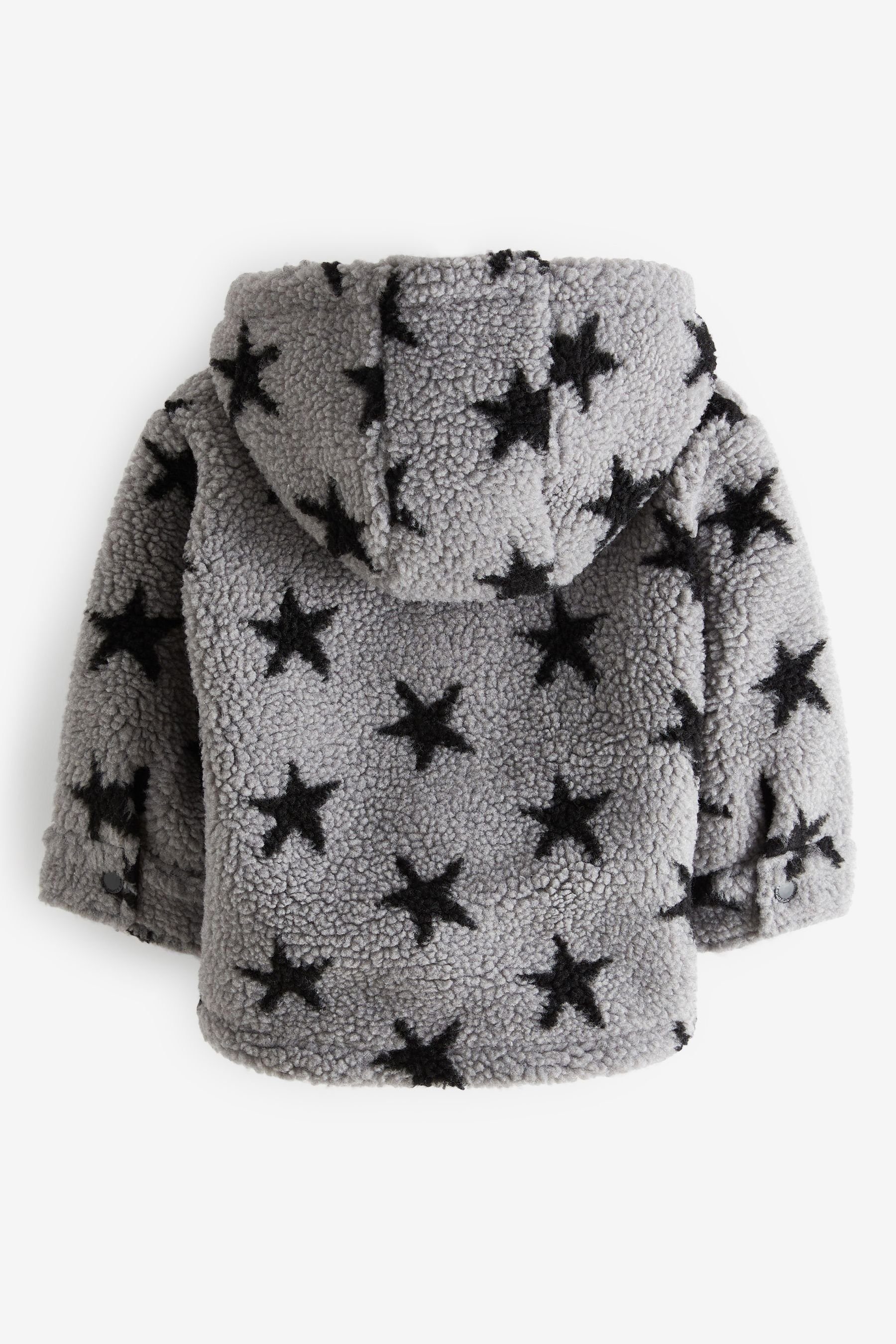 Next Kuschelige Teddyfell-Hemdjacke karierte Star Grey/Black Outdoorhemd (1-tlg)