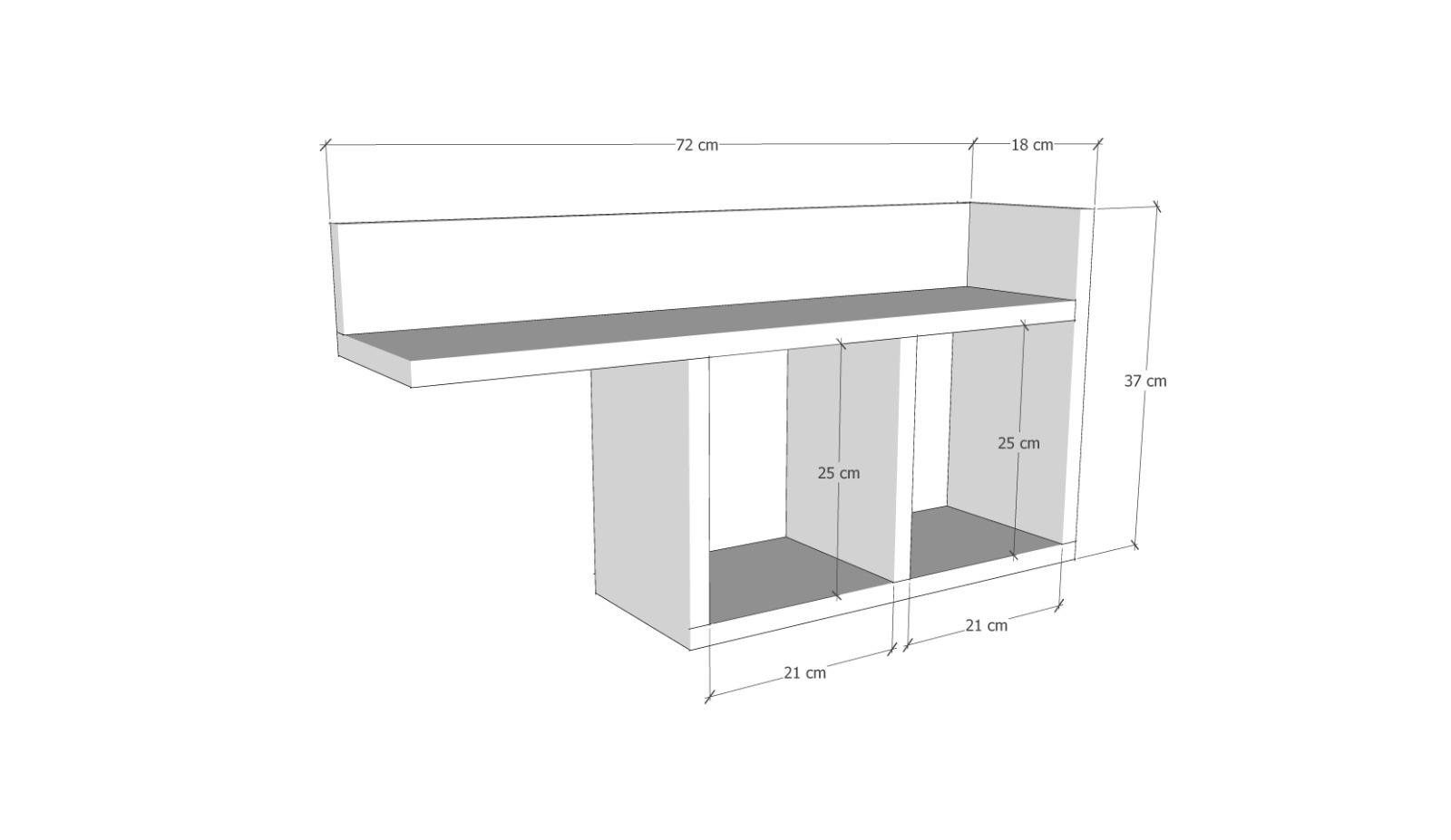 KLN, Decor Skye cm Wandregal 37x72x18 Room Wandregale,