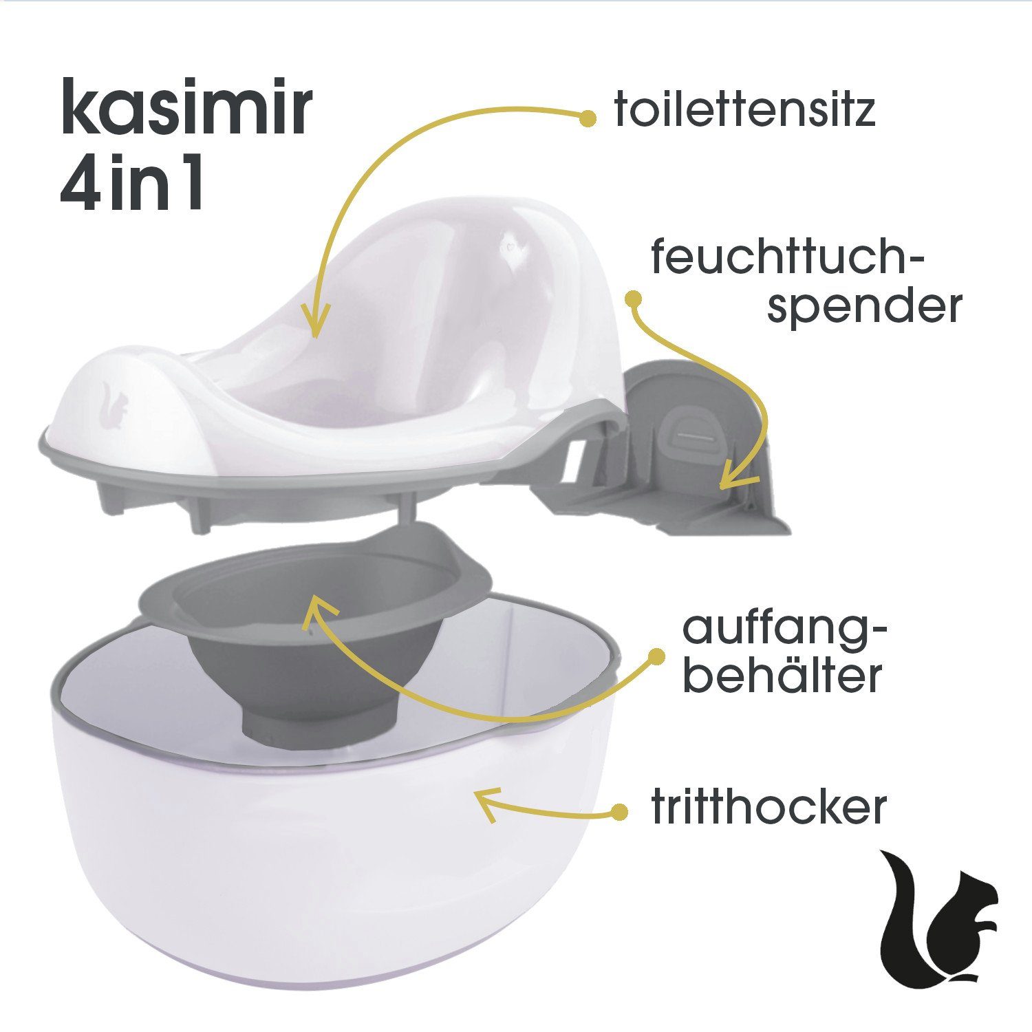 keeeper Toilettentrainer nordic schützt babytopf kasimir FSC® - Europe, Wald 4in1, Made in deluxe weltweit - white