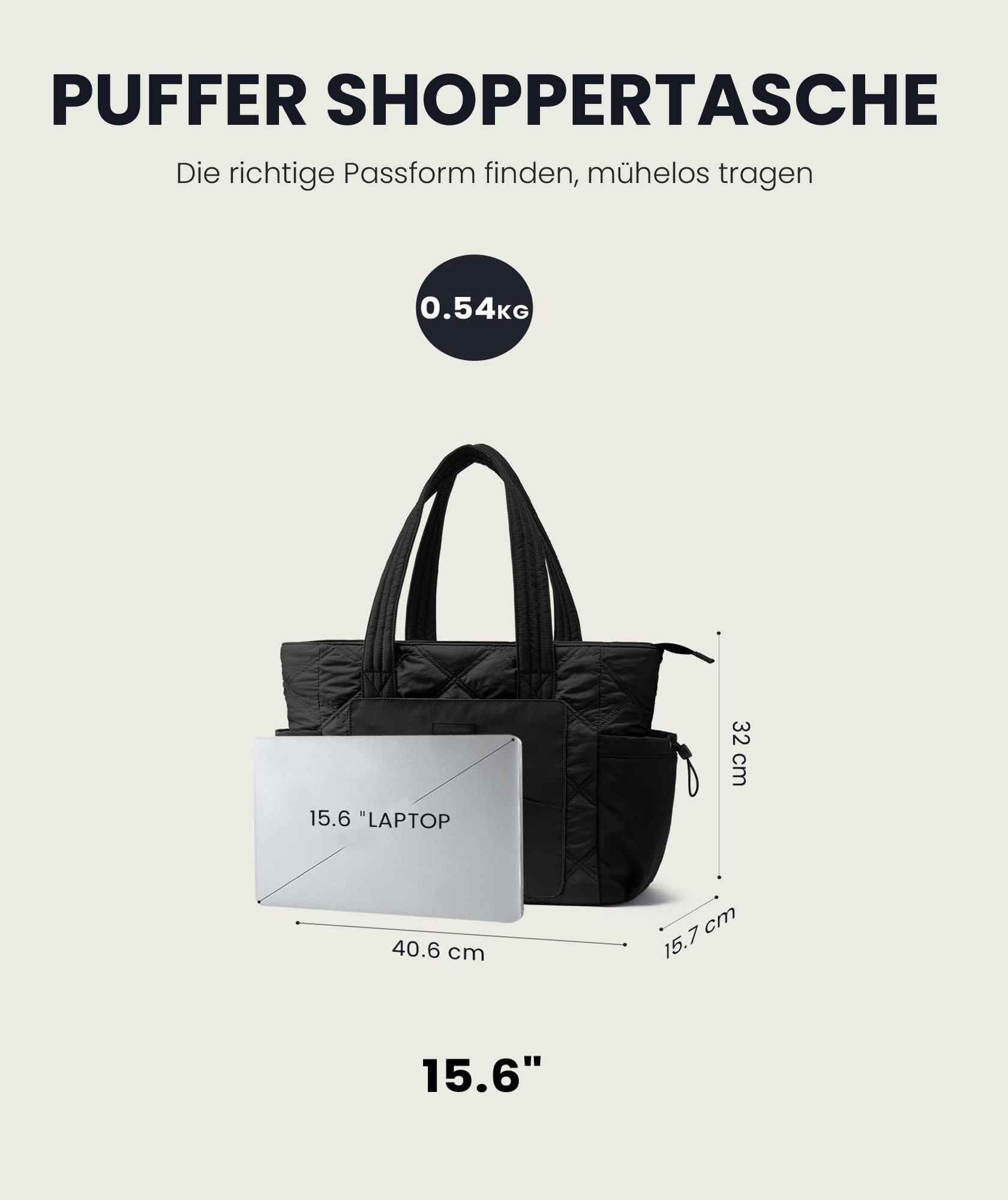 Zaewry Umhängetasche Shopper Tasche Damen Groß, Arbeitstasche Leicht Handtasche, Laptoptasche Schultasche, Bürotasche Lehrertasche – Bild 5 von 5
