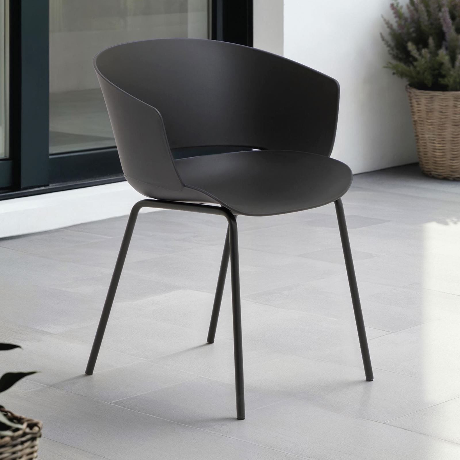 IDIMEX Gartenstuhl NIVEL (4 St), In & Outdoor Schalenstuhl modern im 4er Se günstig online kaufen