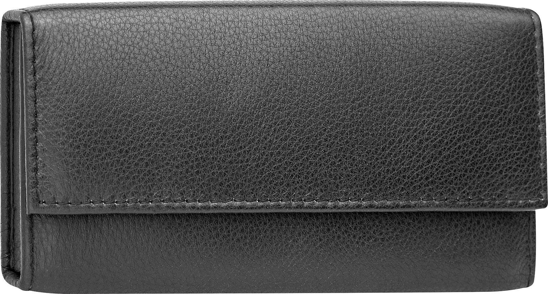 Wickel-Lederetui Stahlwaren Premium schwarz Solinger bestückt mit ERBE Maniküre-Etui Druckknopf, mit tlg., 5