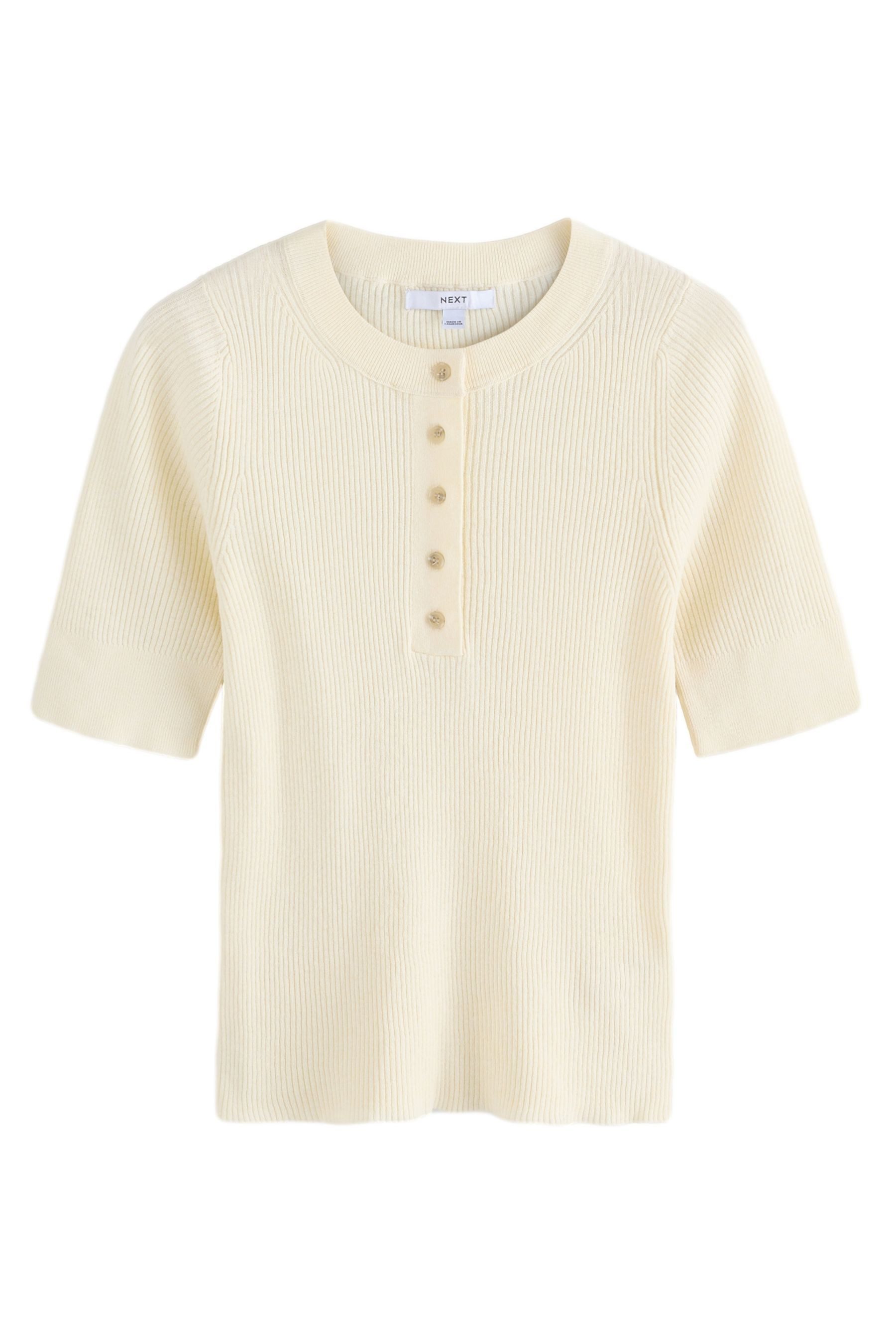 Next T-Shirt Geknöpftes Kurzarmoberteil mit Rundhalsausschnitt (1-tlg) günstig online kaufen