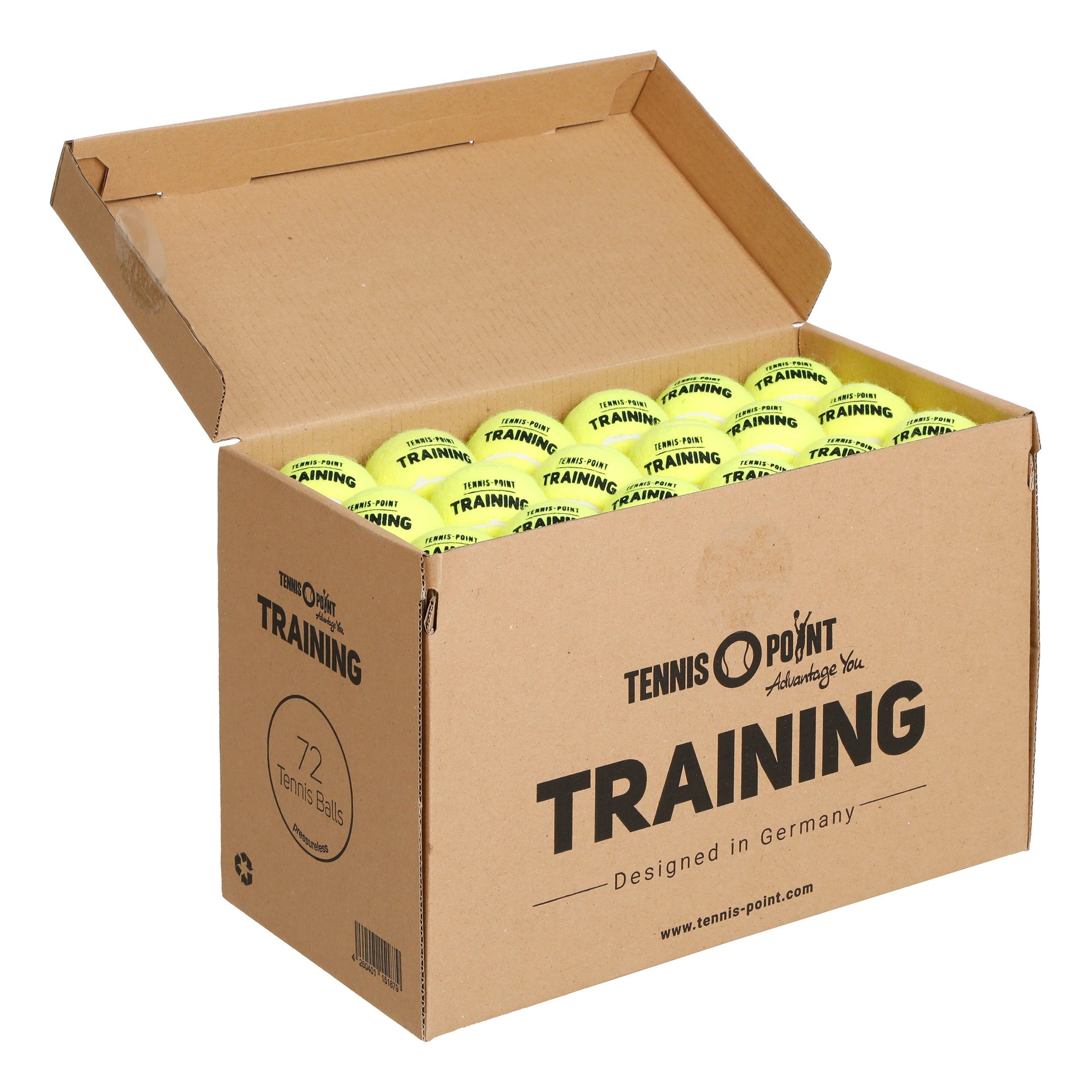 Tennis-Point Tennisball Training - 72 Tennisbälle - Drucklose Bälle - (72er Box)