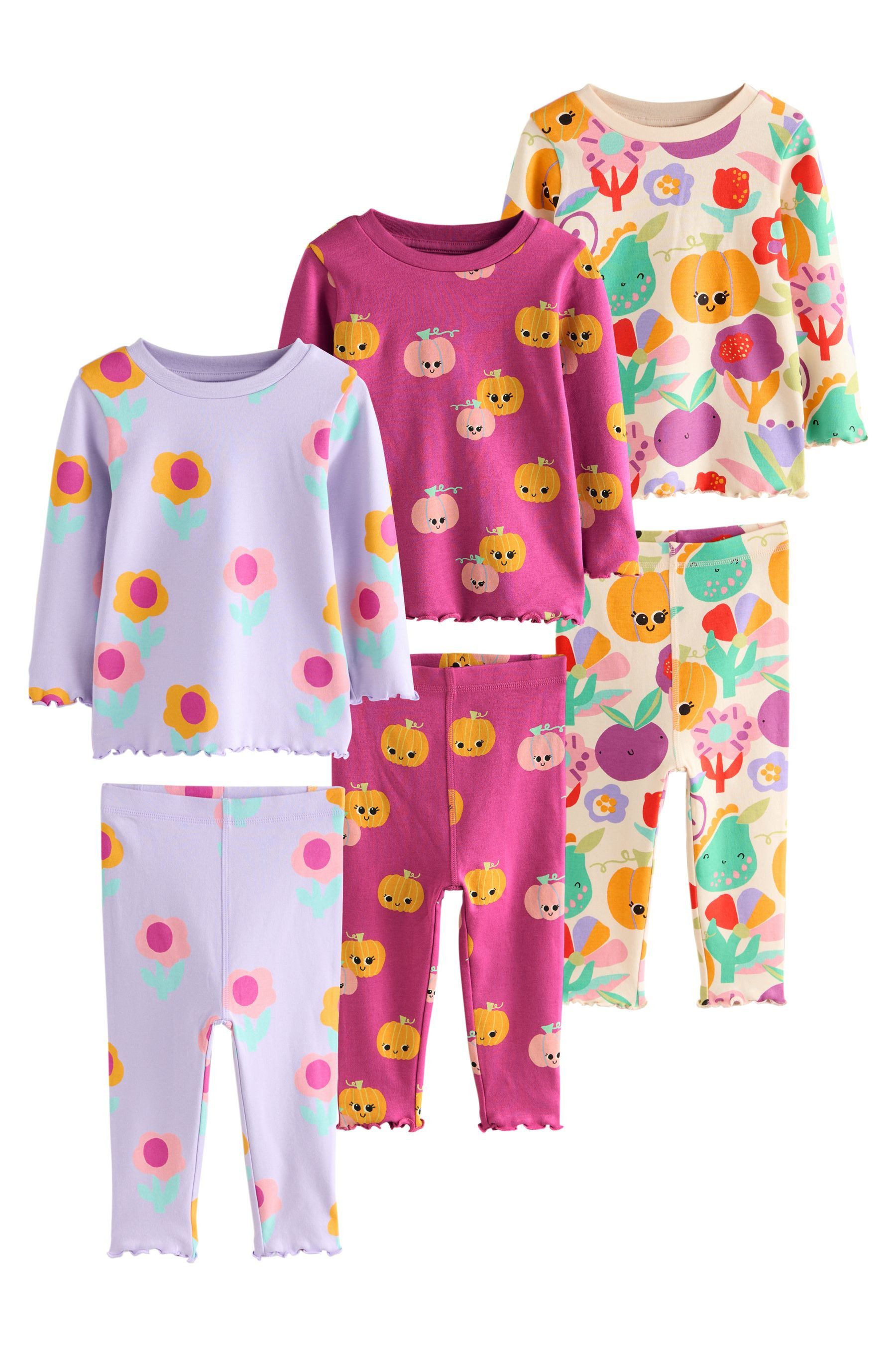 Next Pyjama 3er-Pack Snuggle Schlafanzüge, Kürbis günstig online kaufen