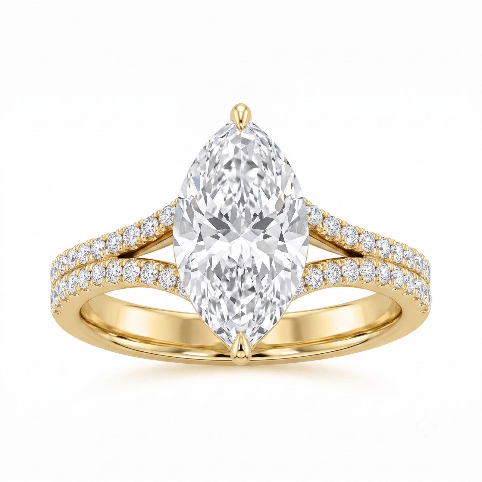 Jumpeak Diamantring 2ct/3ct Diamantring in Marge-Form,Damenring aus 585 Gelbgold/Weißgold, Geburtstagsgeschenke, Eheringe, Verlobungsringe, Echtheitszertifikate