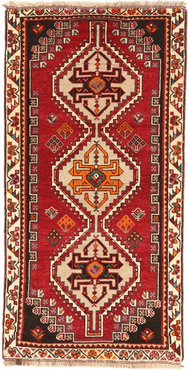 Orientteppich Shiraz 78x155 Handgeknüpfter Orientteppich / Perserteppich Läufer, Nain Trading, rechteckig, Höhe: 10 mm