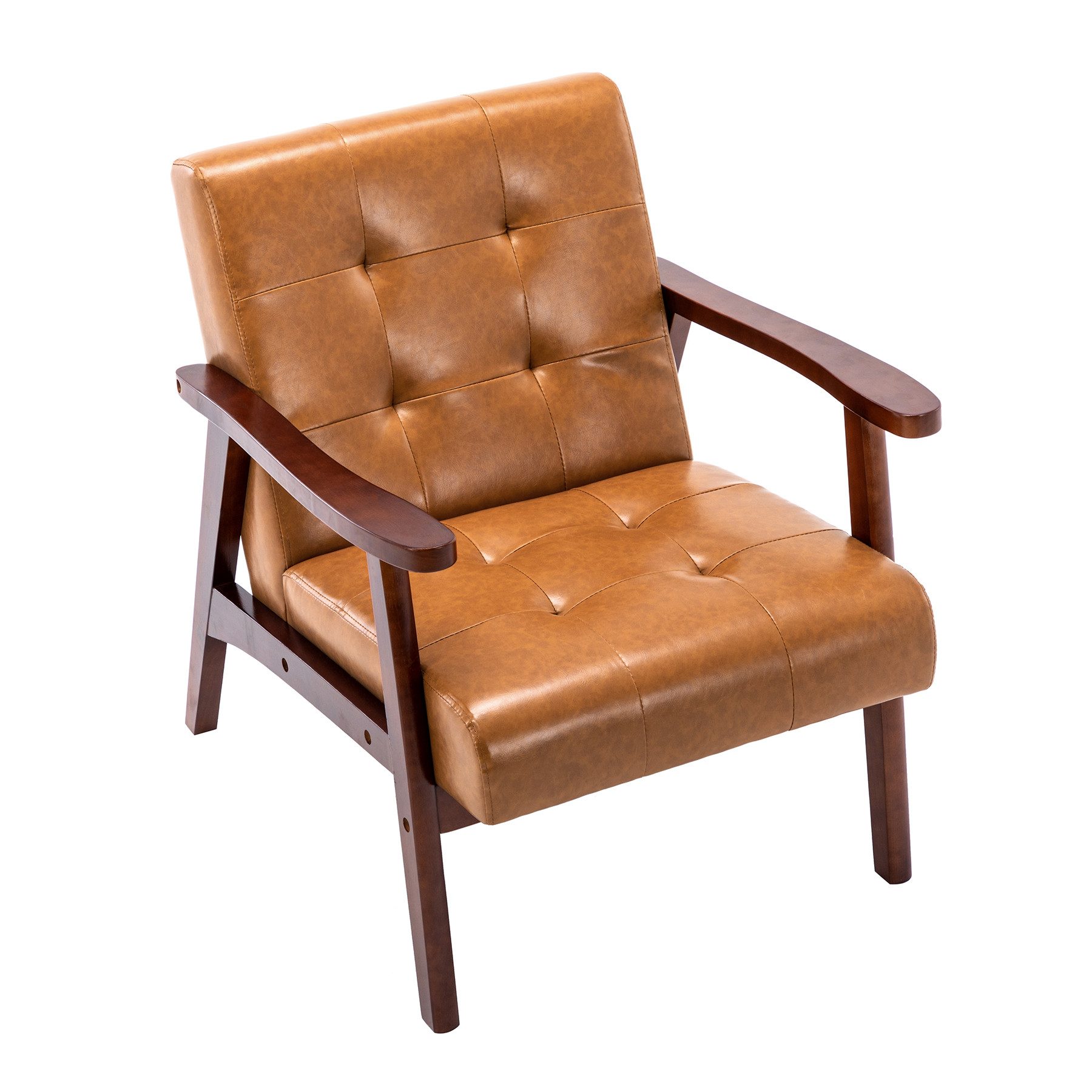HomeMiYN Loungesessel Retro Holzsessel Loungesessel Polsterstuhl günstig online kaufen