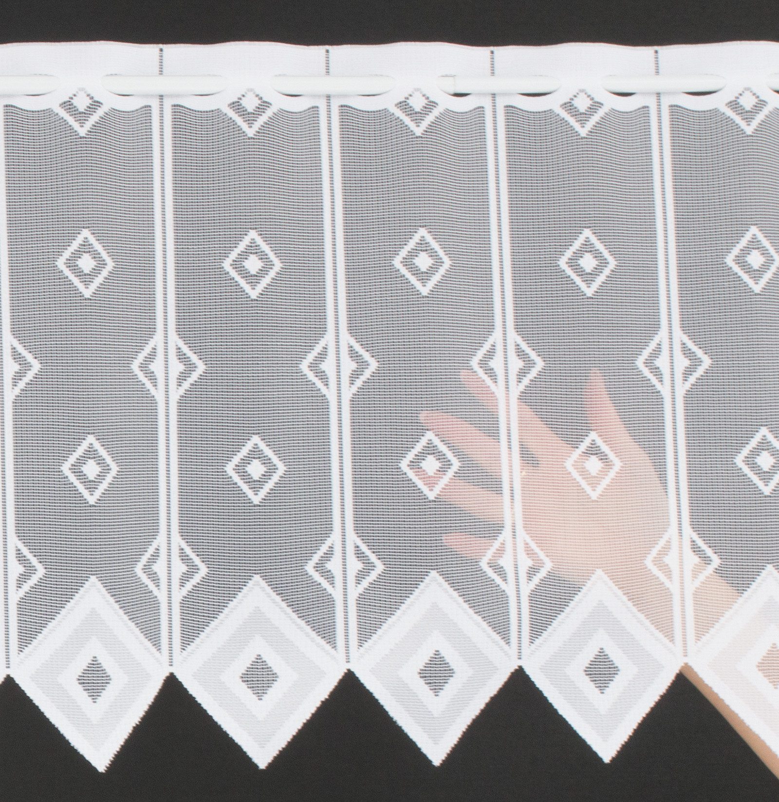 Gardinen Kranzusch Scheibengardine Quadrate (1 St), Stangendurchzug, transparent, Stablöcher,transparent,verschiedene Höhen, Breiten – Bild 3 von 5