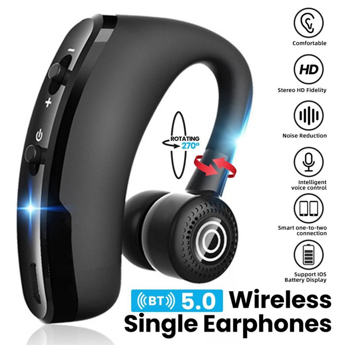 DOPWii Bluetooth-Kopfhörer Freisprech-Wireless-Headset Geräuschunterdrückung Kopfhörer