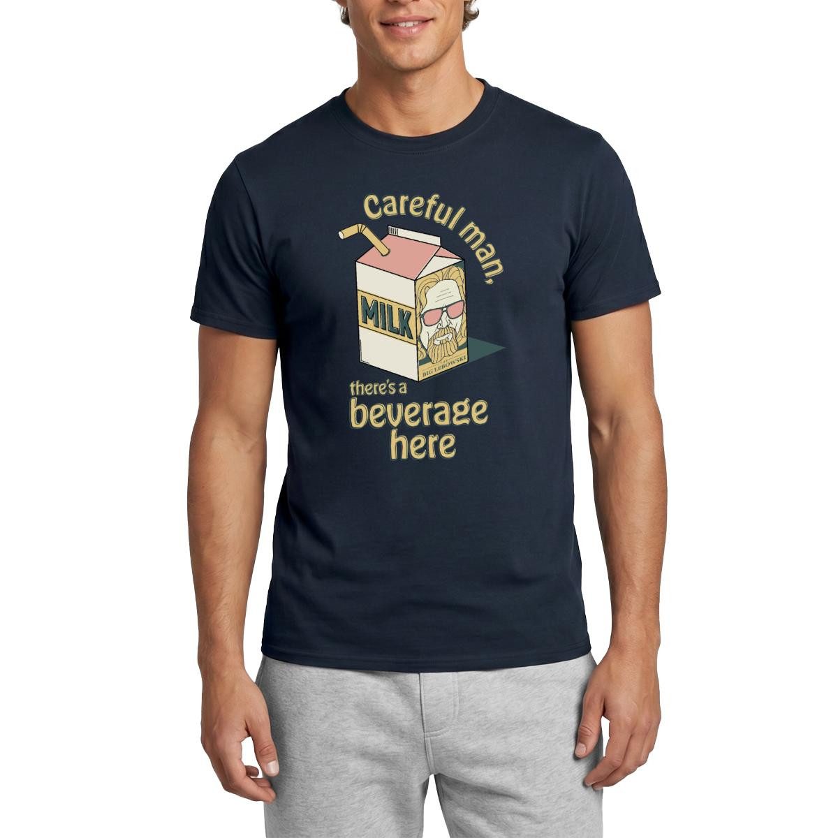 T-Shirt The Big Lebowski Careful man, there's a beverage here Männer T-Shirt