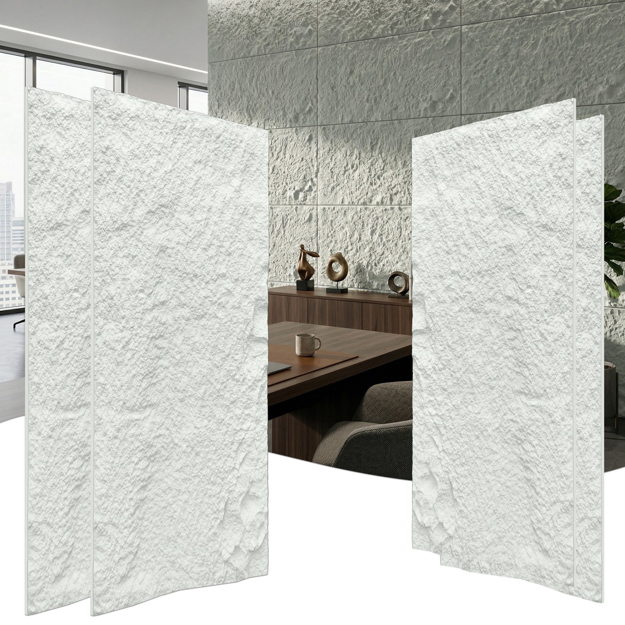FIVMEN 3D Wandpaneel 120x60 cm Steinoptik Polystyrol 3cm dick Leichte Deckenpaneele, (4-tlg) für Wohnzimmer Küche Bad Schlafzimmer, 2 Stück/3 Stück