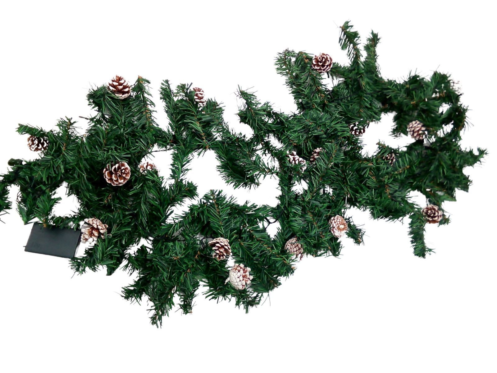 BURI Christbaumschmuck LED Tannengirlande 1,8m Weihnachtsdeko Weihnachtsgirlande Tannenzapfen, Kienapfel