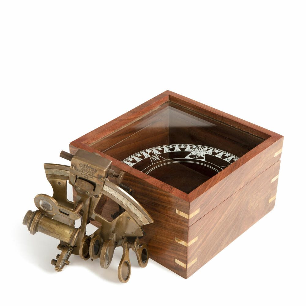 Dekoobjekt Sextant in Holzbox