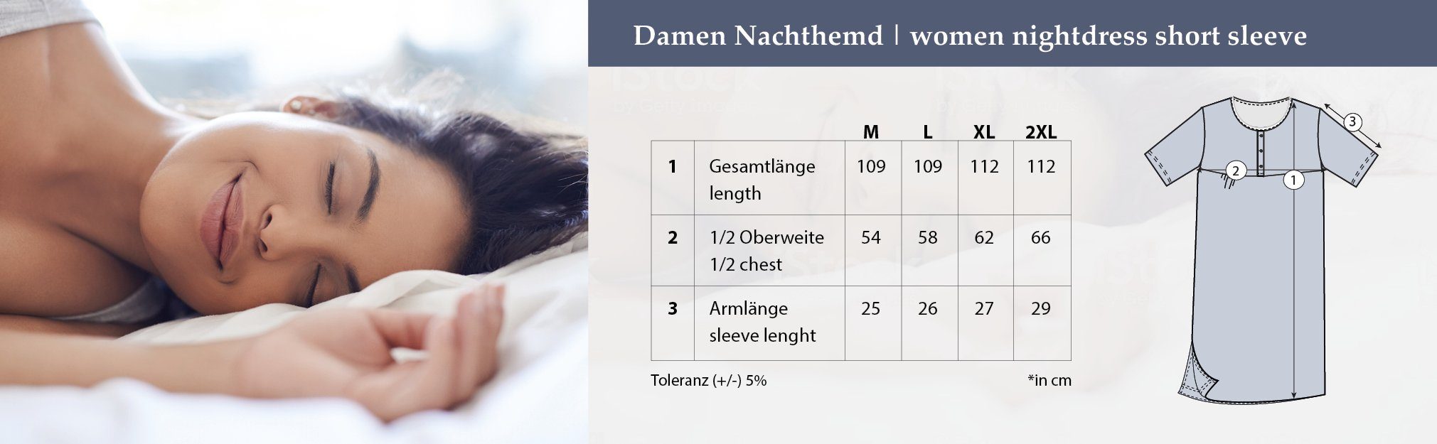 zeitlos Nachthemd Nachthemd Kurzarm - Butterfly