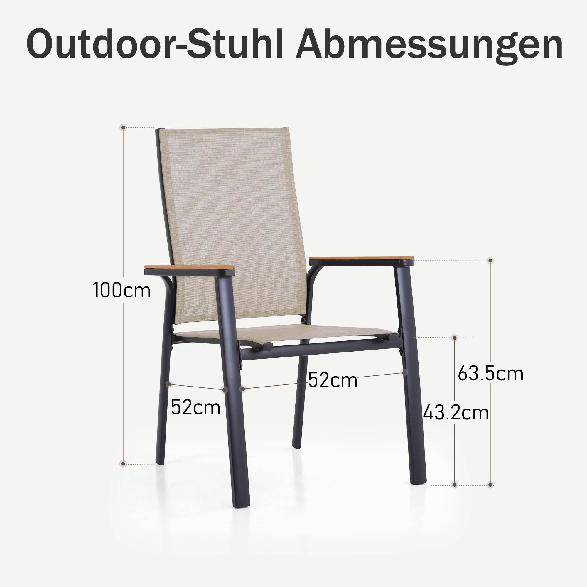 PHI VILLA Gartenstuhl (mit Textilene Stapelbare günstig online kaufen