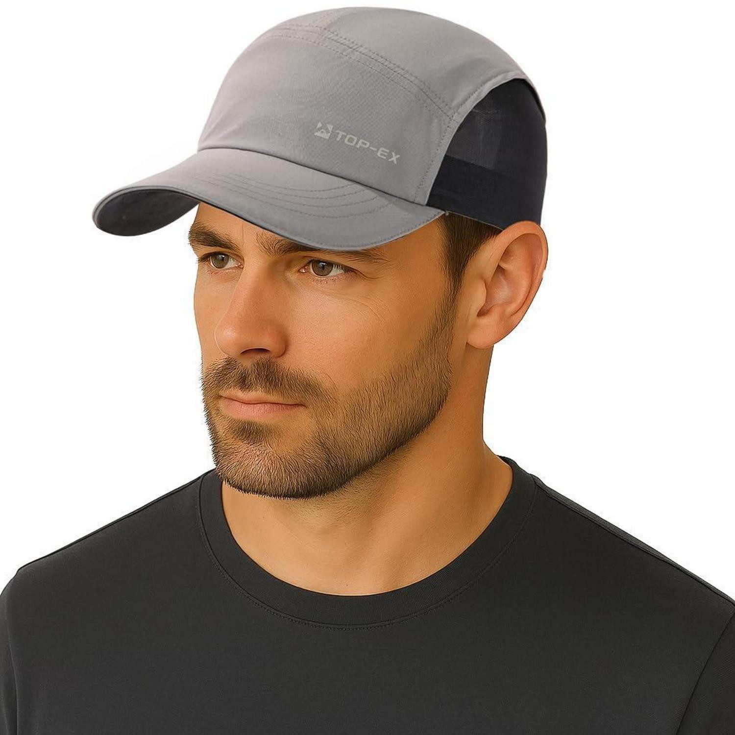 Baseball Cap Basecap Herren Damen Mesh Sonnenhut Laufkappe Sport 95550-Grau M-L