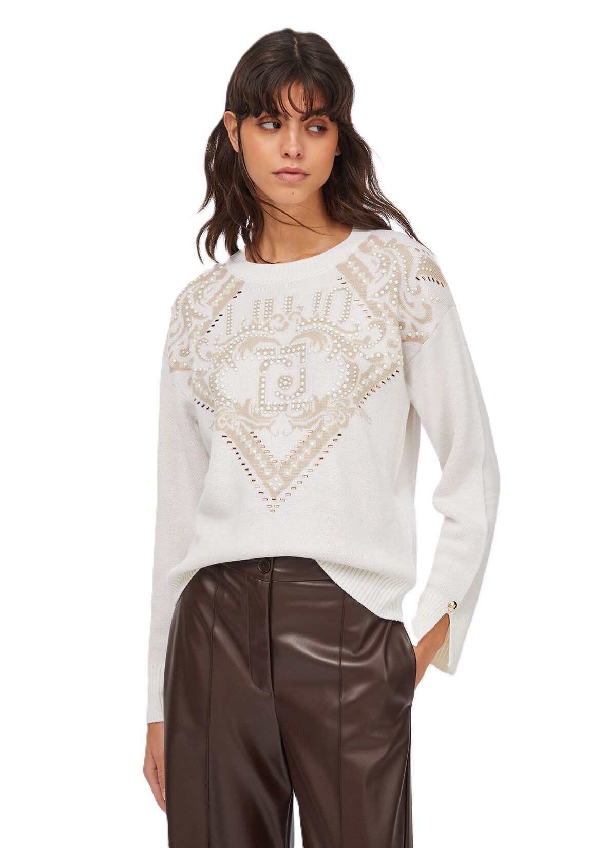 Liu Jo Strickpullover - Damen Strickpullover mit Jacquard - Wollpullover mi günstig online kaufen