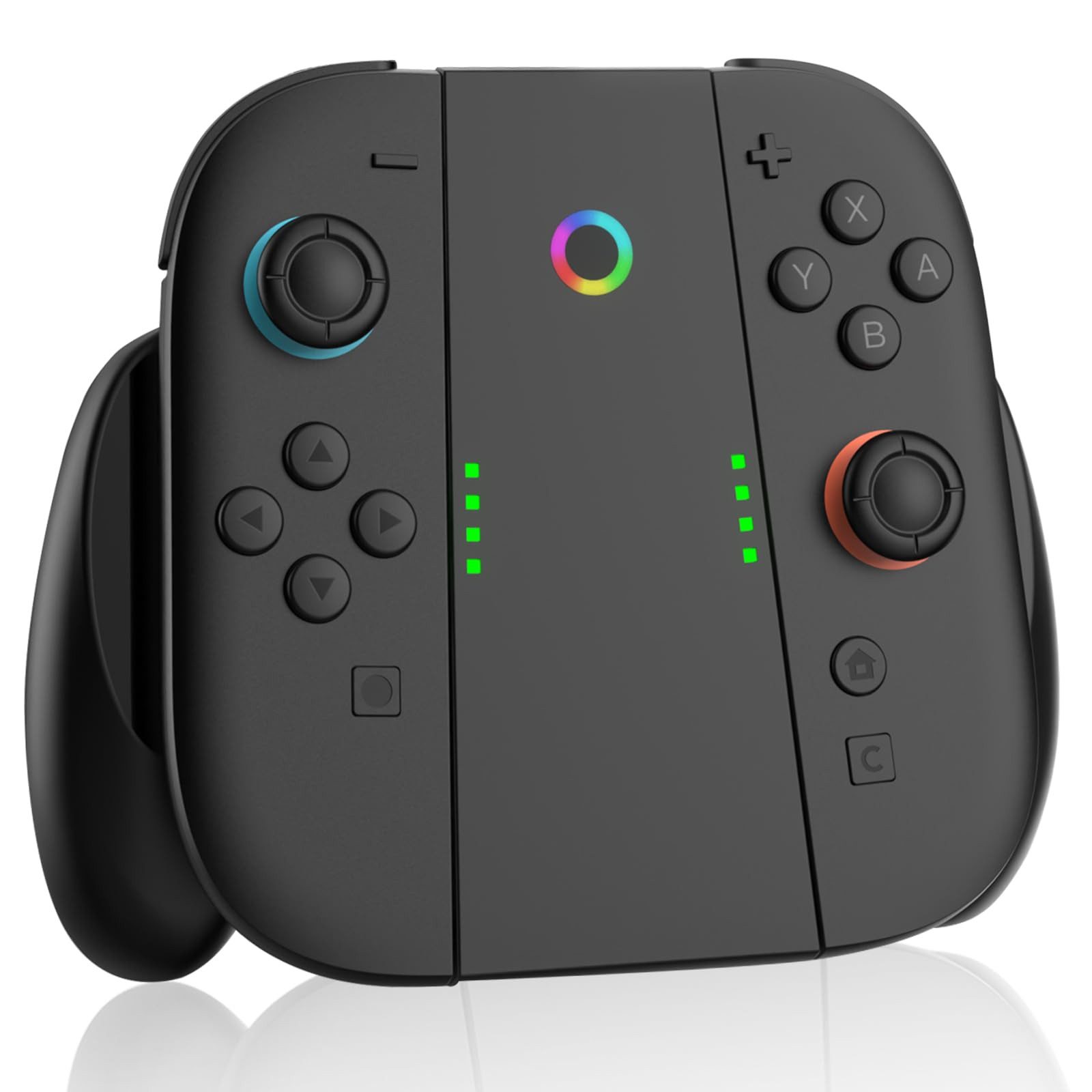 Forrlite Ladegriff für Switch 2 Joycons, Magnetischer Griffcontroller Ladegerät Zubehör Nintendo (Ladegriffständer mit LED-Anzeige, Tragbares Ergonomisches Design Verschleißfeste Komfort Griff, Switch 2 Konsole JoyCon Controller, Spielen während des Ladev