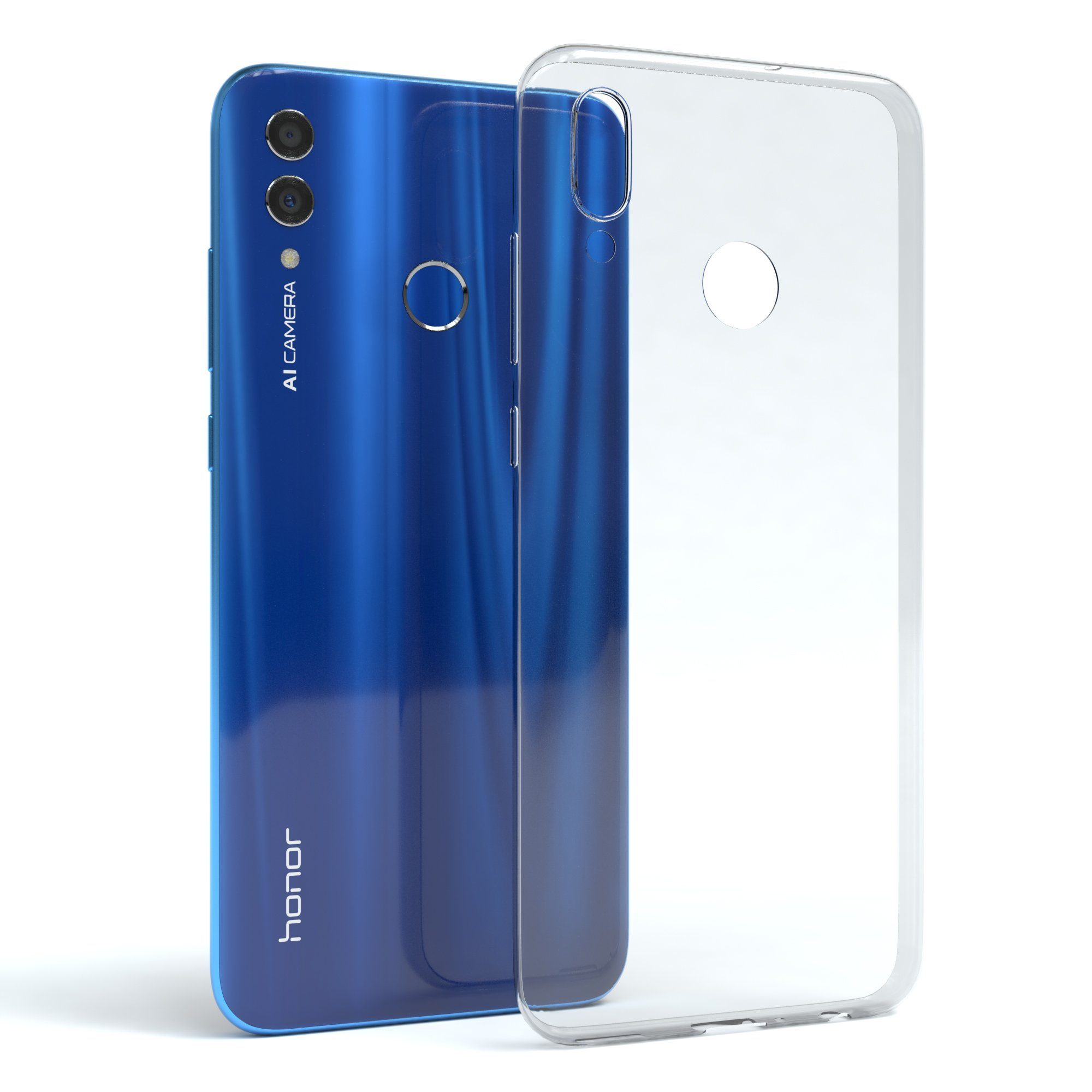 EAZY CASE Handyhülle Slimcover Clear für Honor 10 Lite 6,21 Zoll, durchsichtige Hülle Ultra Dünn Silikon Backcover TPU Telefonhülle Klar