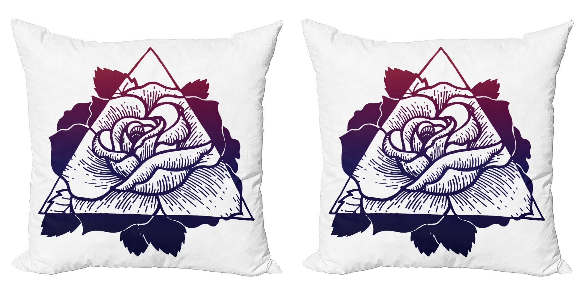 Kissenbezüge Modern Accent in Blume Rose Stück), Doppelseitiger Triangle (2 Digitaldruck, Abakuhaus