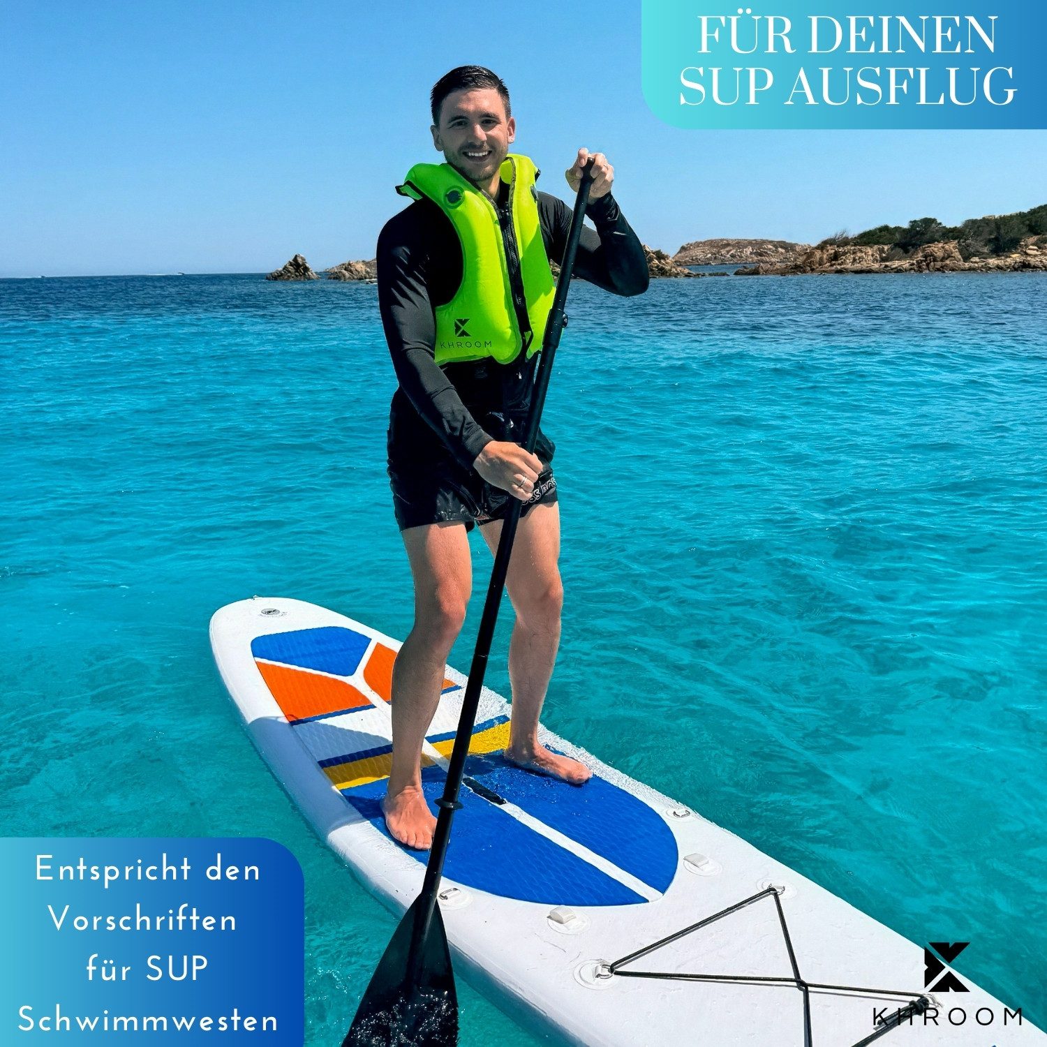 Khroom Schwimmweste aufblasbar Erwachsene für SUP, Kajak, Schnorcheln / Schnorchelweste, Keine Rettungsweste für Hochsee