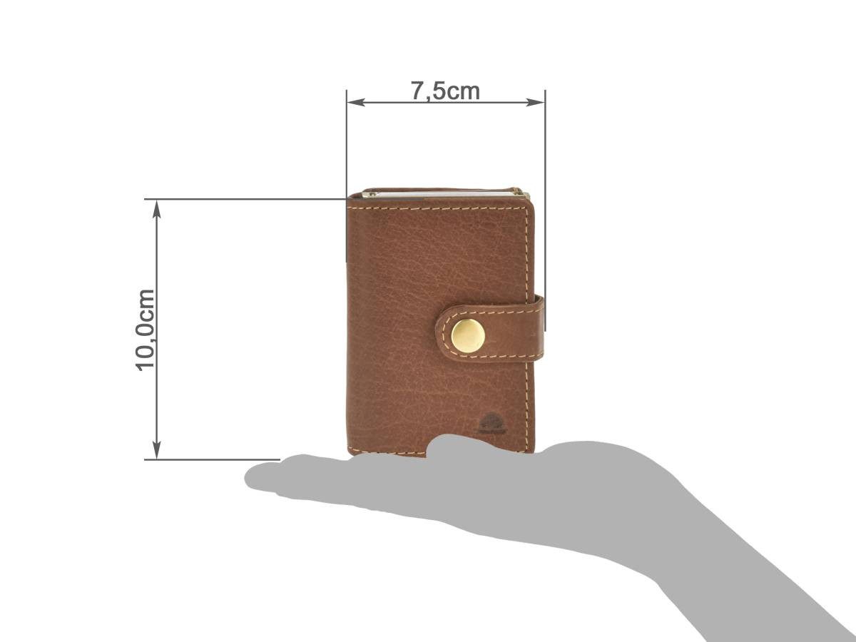 Greenburry Geldbörse "Vintage" Kartenetui RFID Leder, Kartenbörse mit Münzfach, Card-Slider, Geldbörse mit Scheinfach