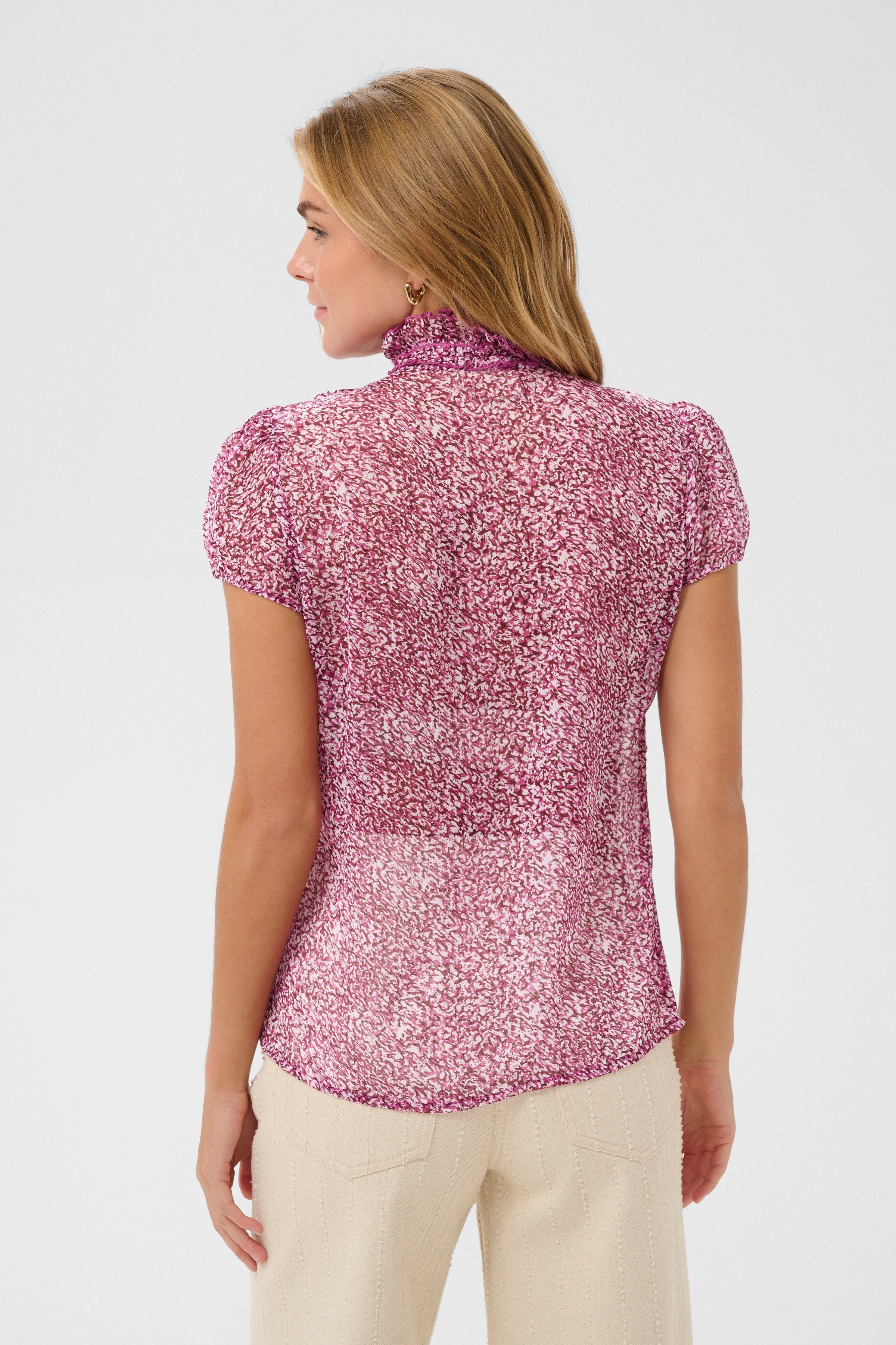 Saint Tropez Rüschenbluse LiljaSZ Crinkle SS Shirt Kunstfaser, Regular fit