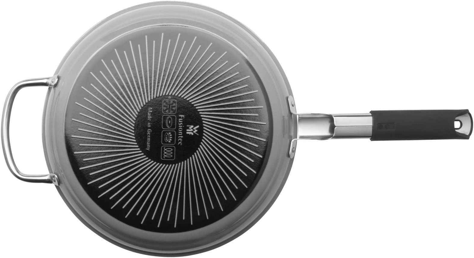 WMF Bratpfanne Fusiontec Mineral Stielpfanne, 28 cm, Platinum, Fusiontec (1x Bratpfanne mit Gegengriff 28 cm (Höhe 8,1 cm) - optimal für Herdplatten mit Ø 22 cm, 1-tlg., 1x Bratpfanne mit Gegengriff 28 cm - optimal für Herdplatten mit Ø22cm), Made in Germany