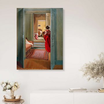 Posterlounge XXL-Wandbild Félix Édouard Vallotton, Interieur mit Frau in Rot, Malerei
