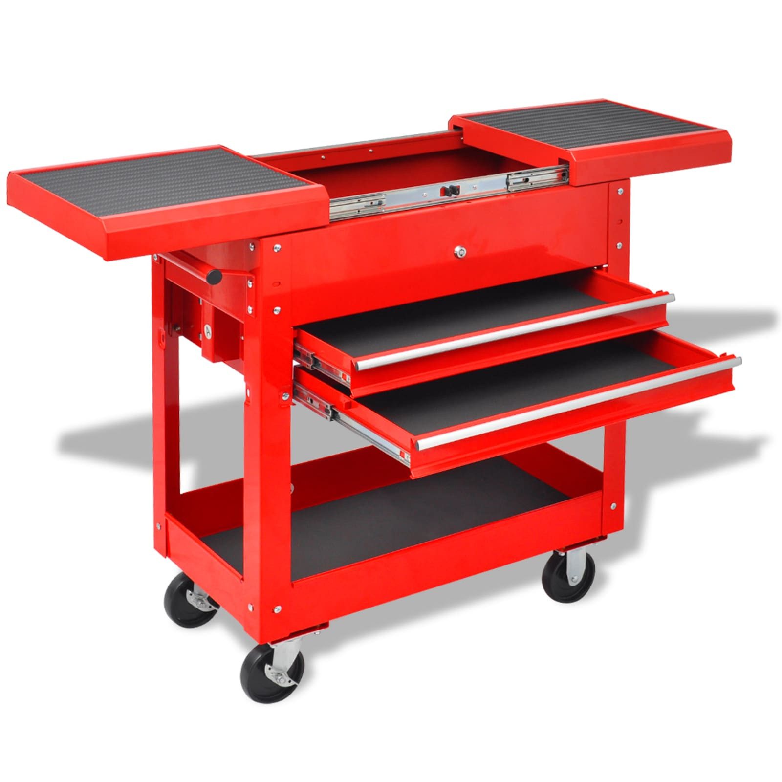 vidaXL Rollwagen Werkzeugwagen Rot 70,5 x 37 x 71 cm Stahl, (1 St)