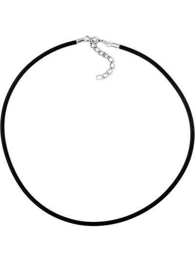 Gallay Kette ohne Anhänger 3mm Vollgummikette Naturkautschuk Verschluss silberfarbig 40cm (1-tlg)