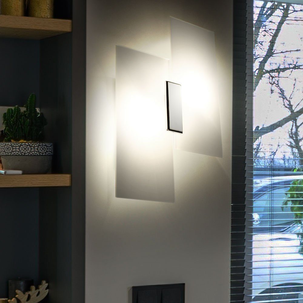 etc-shop Wandleuchte, Leuchtmittel nicht inklusive, Wandlampe mit Chrom Design Wandleuchten Wohnraumleuchte