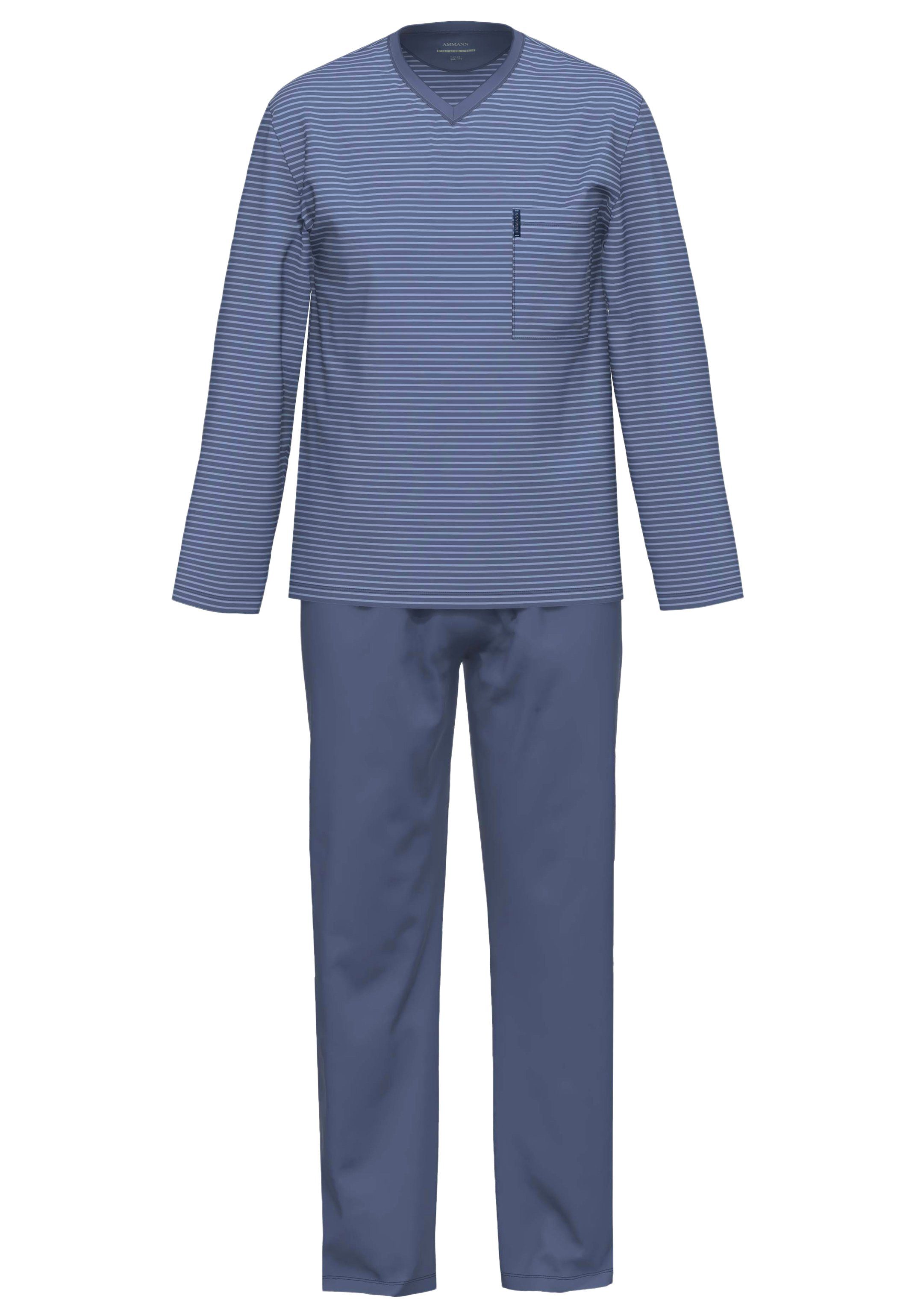 Ammann Pyjama Extra Light Cotton (Set, 2 tlg) Schlafanzug Langarm - Baumwol günstig online kaufen