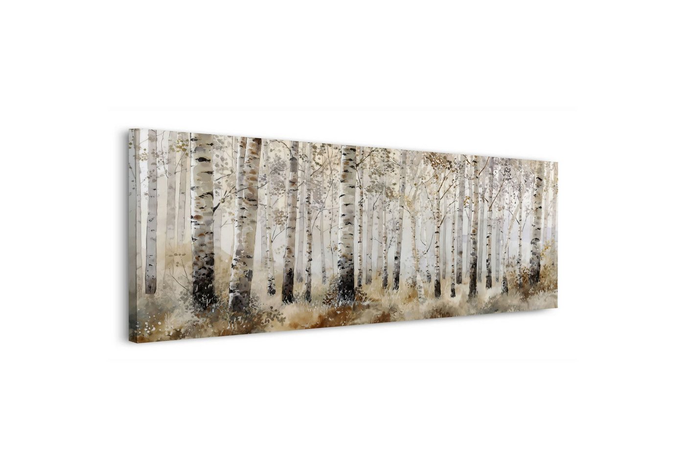Artedinoi Leinwandbild Birkenwald Panorama ruhige Landschaft Leinwandbild Wandbild Kunstdruck, Birkenwald-Panorama, ruhig