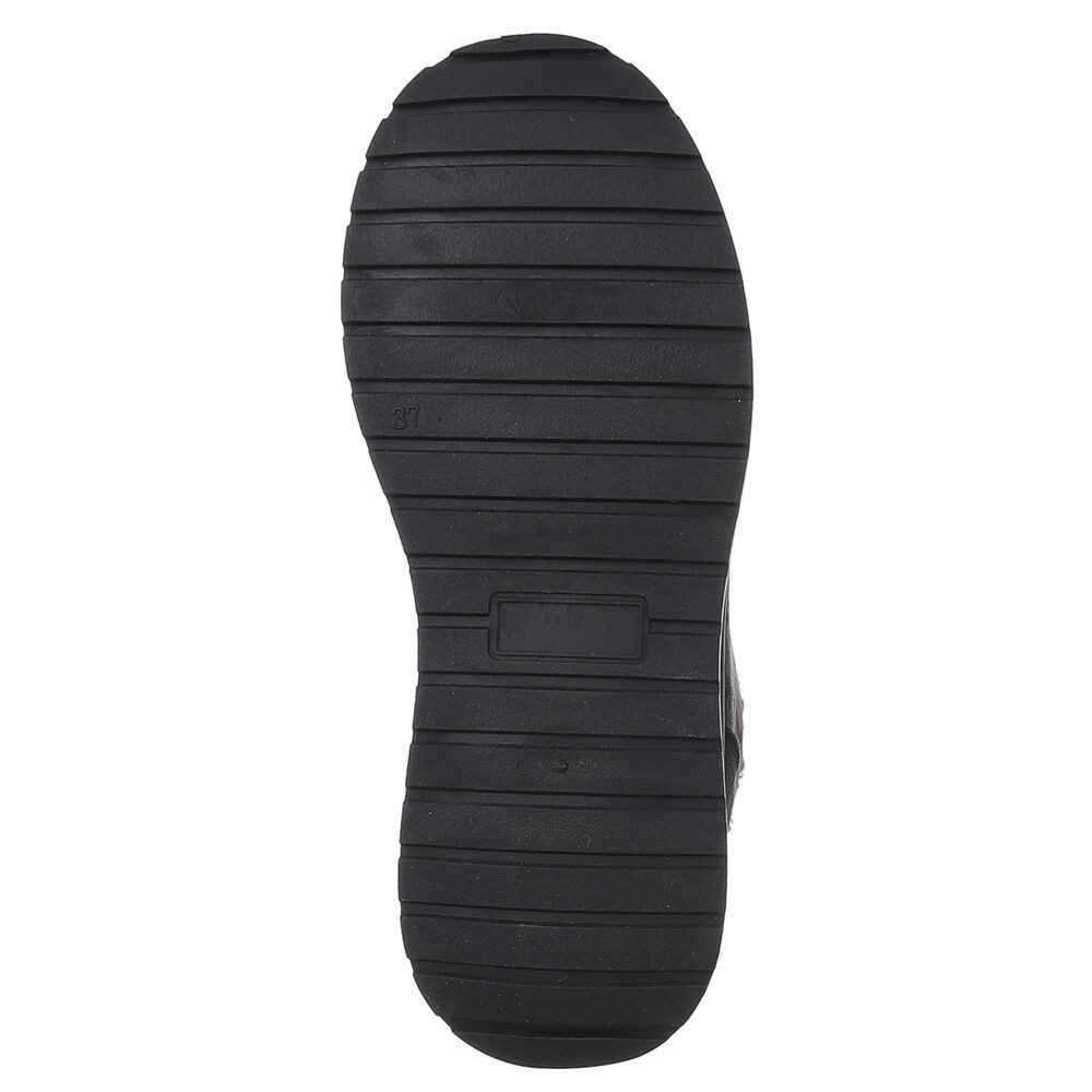 Ital-Design Modische Sneaker mit kuscheliger Fütterung für Damen Snowboots (90458039) Keilabsatz/Wedge Stiefeletten in Schwarz