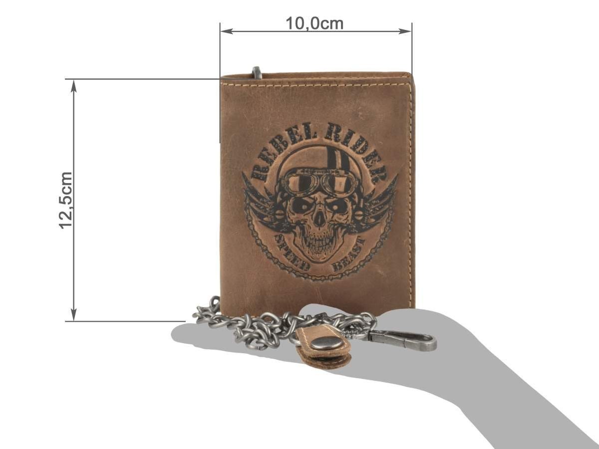 Greenburry Geldbörse Vintage Biker (oA), Bikerbörse, Herrenbörse, Kettenbörse, Lederbörse 10x12cm