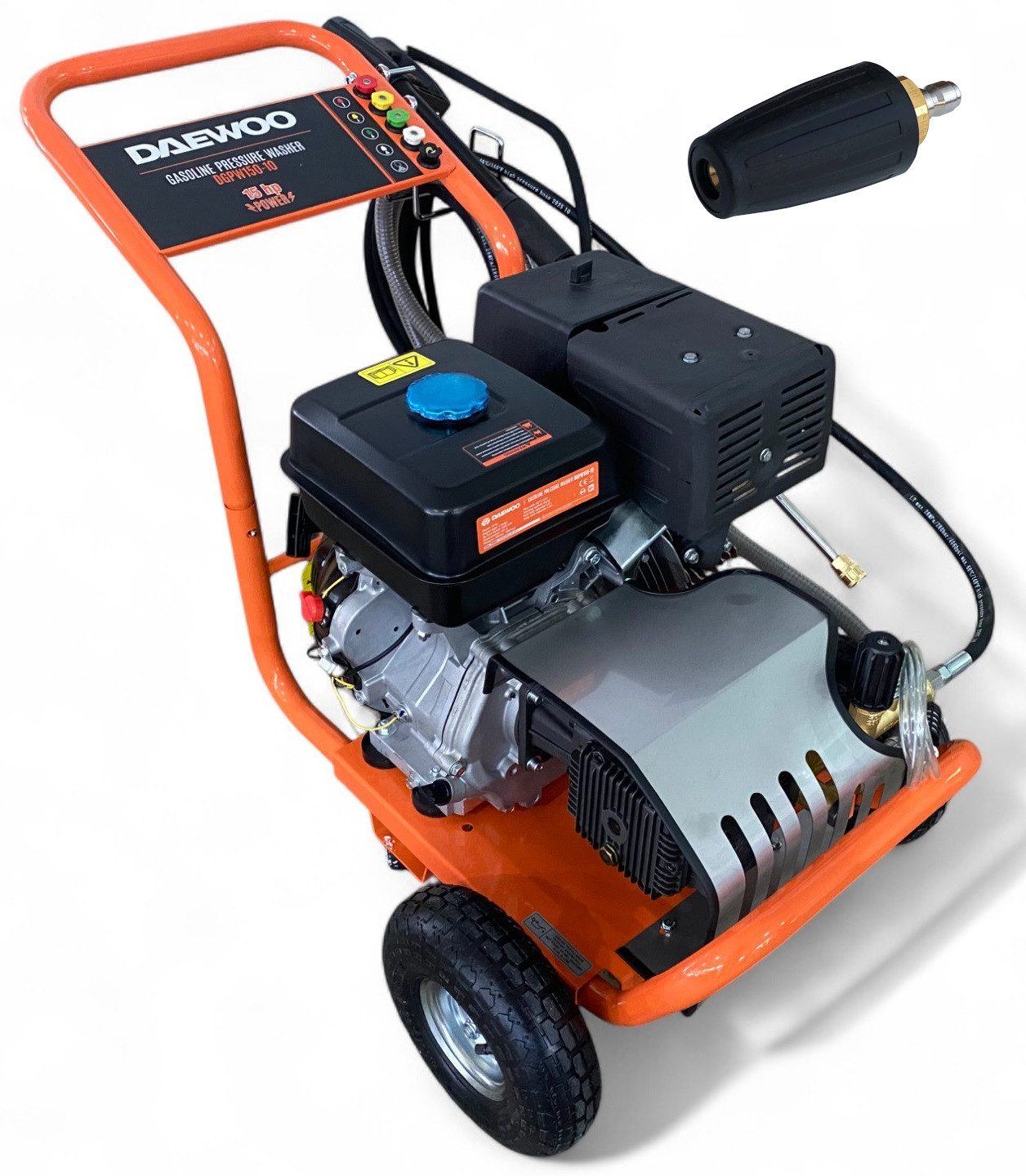 DeTec. Hochdruckreiniger DAEWOO Benzin Flächenreiniger 15 PS 250 bar mit Dreckfräse Kombiset, Druck max: 250 bar, Fördermenge max: 1242 l/h, auch als Industriereiniger, Dachreiniger und Steinreiniger geeignet